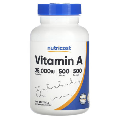 Nutricost Vitamin A 25,000 IU – 500 Softgels, Non-GMO & Gluten-Free Vitamin A Supplement