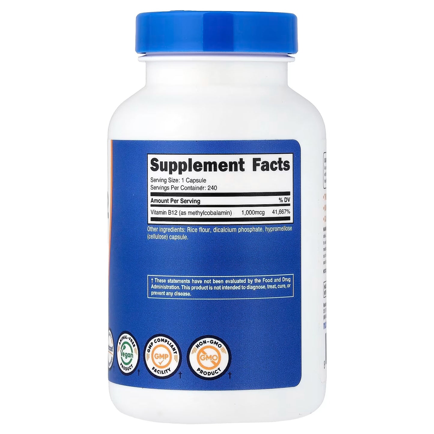 Nutricost Vitamin B12 1000mcg (Methylcobalamin) – 240 Vegetarian Capsules, Gluten-Free & GMO-Free