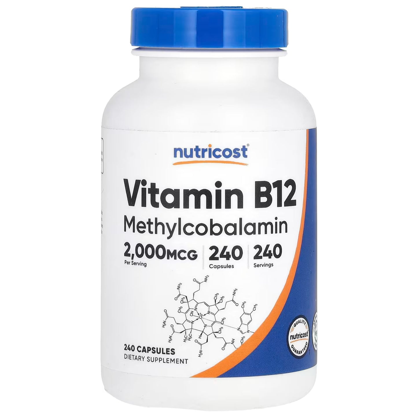 Nutricost Vitamin B12 2000mcg (Methylcobalamin) – 240 Vegetarian Capsules, Gluten-Free & GMO-Free
