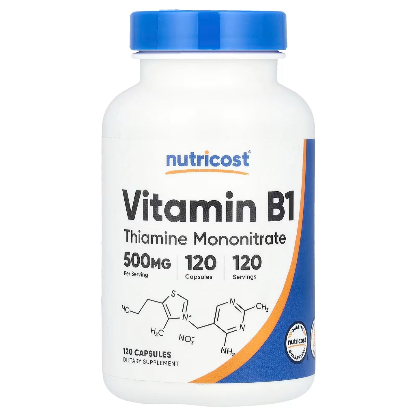Nutricost Vitamin B1 (Thiamine) 500mg – 120 Capsules, High-Potency Vitamin B1 Supplement