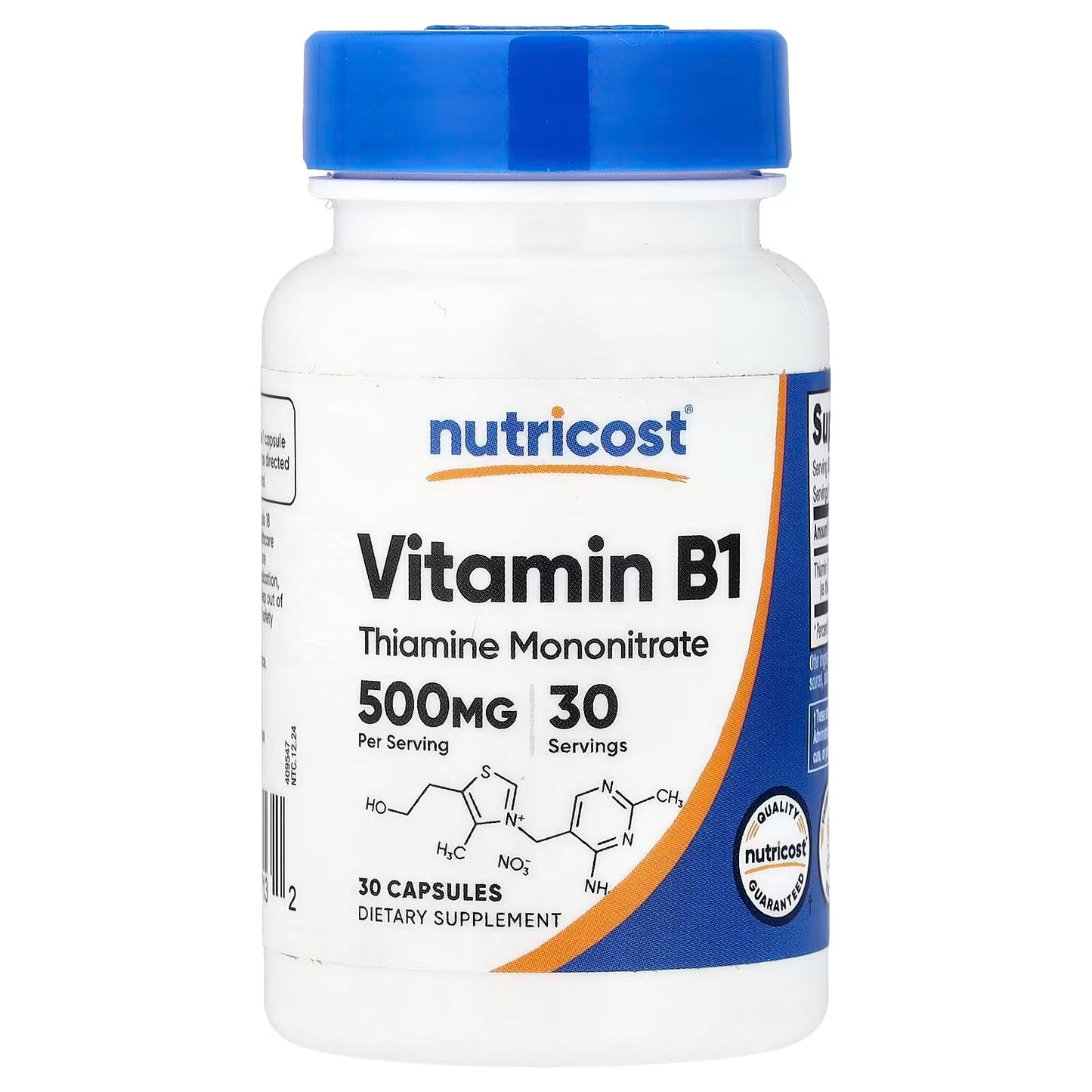 Nutricost Vitamin B1 Thiamin 500mg – 120 Capsules, 3 Bottles, High-Potency Vitamin B1 Supplement