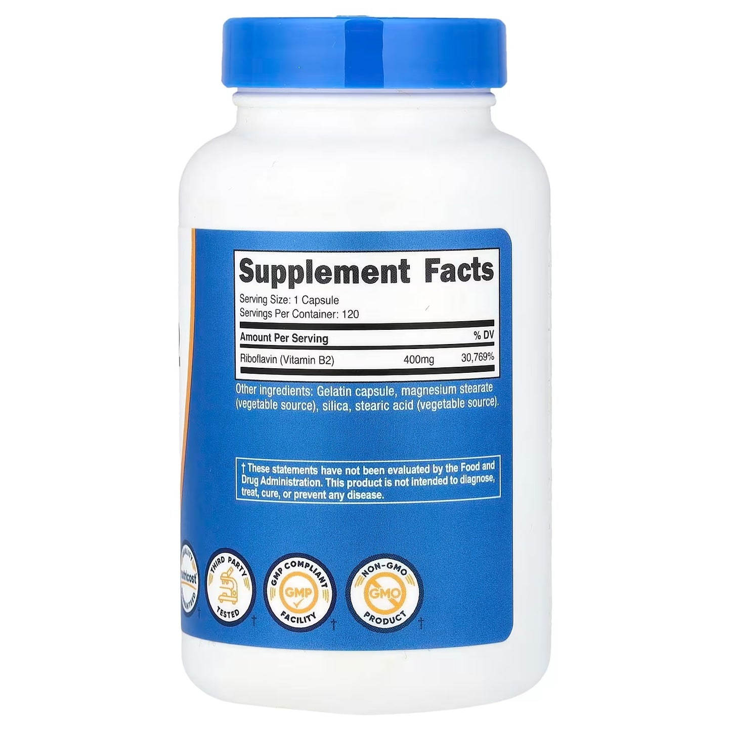 Nutricost Vitamin B2 Riboflavin 400mg – 120 Capsules | Gluten-Free & GMO-Free