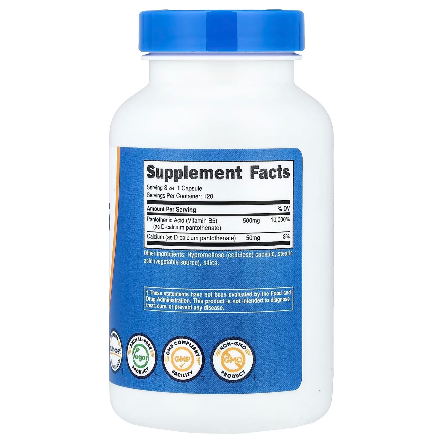 Nutricost Pantothenic Acid (Vitamin B5) 500mg – 120 Capsules, Vitamin B5 Supplement