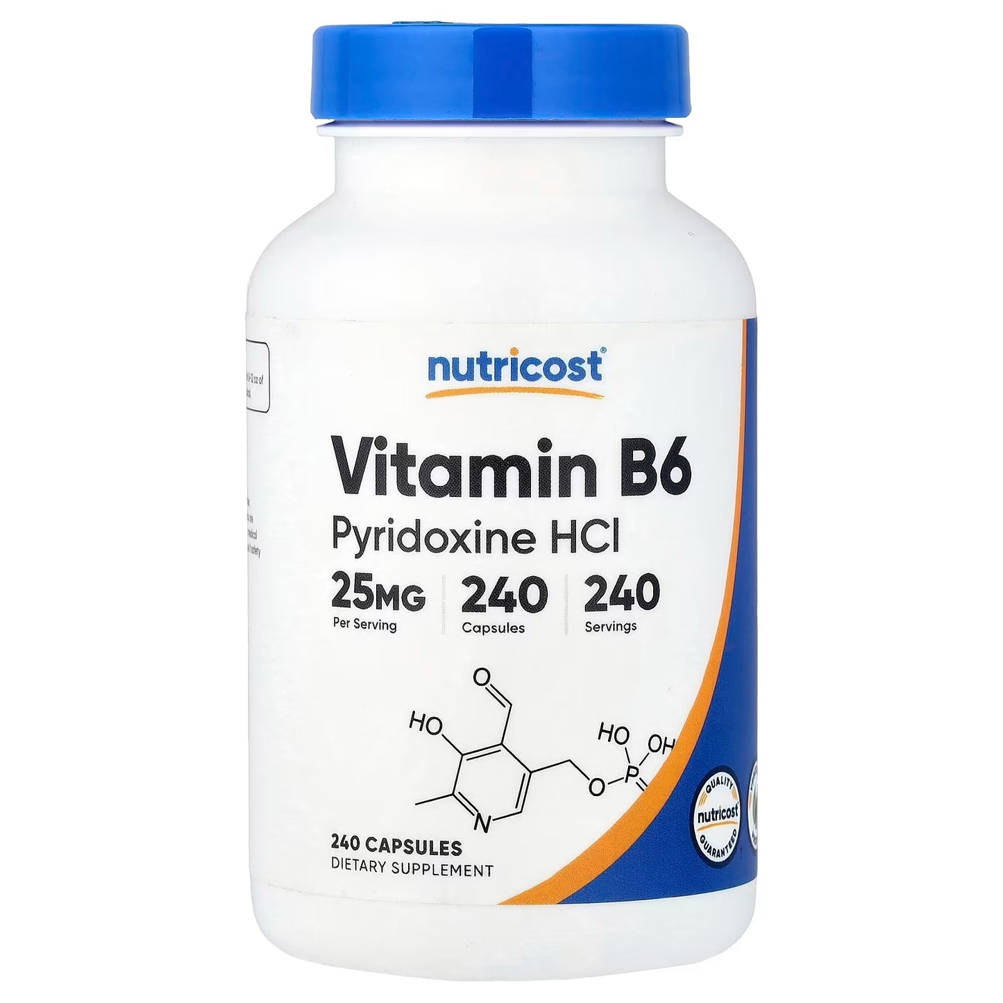 Nutricost Vitamin B6 100mg (Pyridoxine HCl) – 240 Capsules, High-Potency Vitamin B6 Supplement
