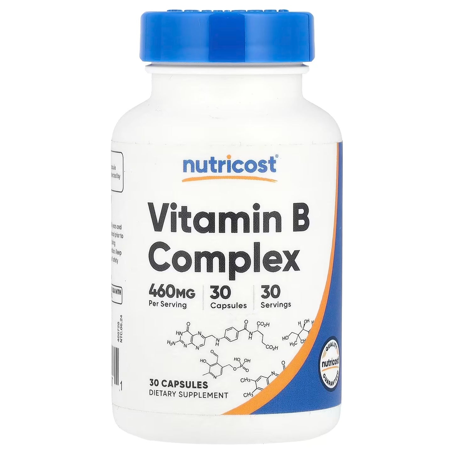 Nutricost Vitamin B Complex 462mg with Vitamin C – 240 Capsules, High-Potency B Vitamin Supplement