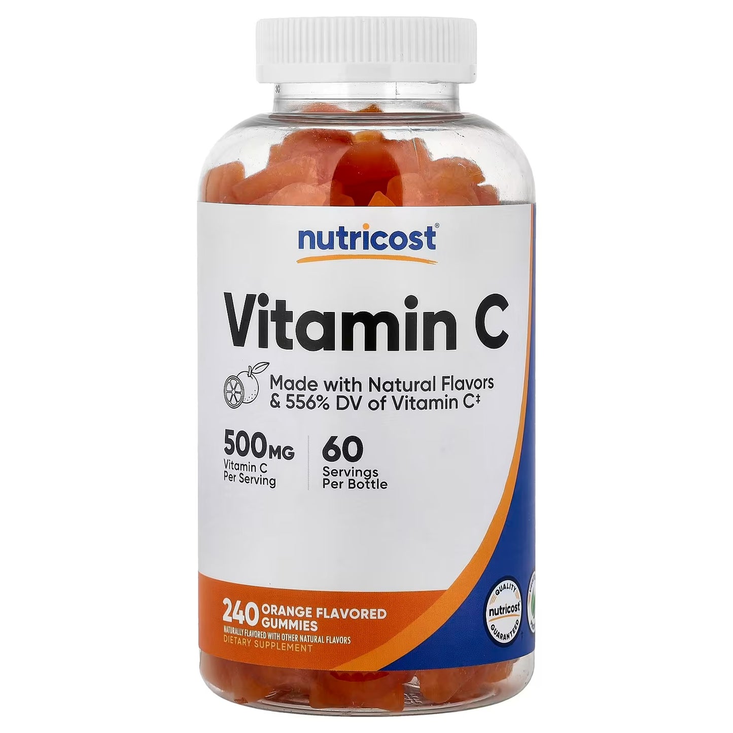 Nutricost Vitamin C Gummies 500mg – 240 Gummies, 60 Servings, Gluten-Free Vitamin C Supplement