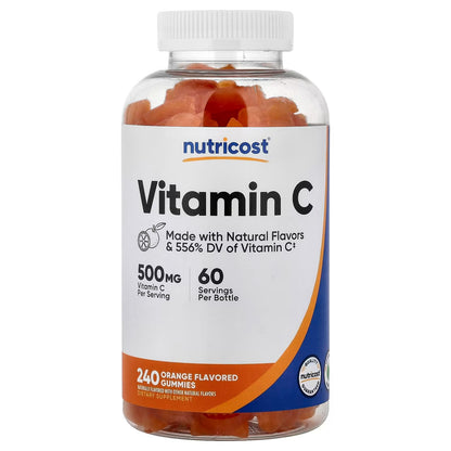 Nutricost Vitamin C Gummies 500mg – 240 Gummies, 60 Servings, Gluten-Free Vitamin C Supplement