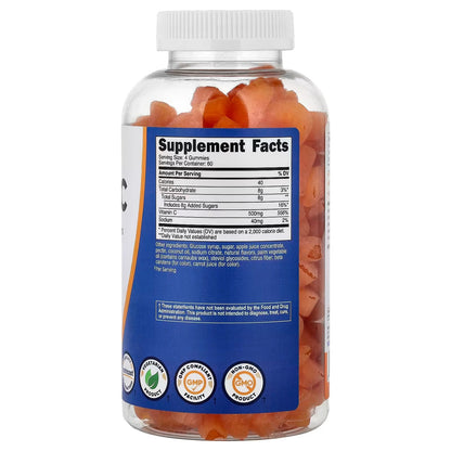 Nutricost Vitamin C Gummies 500mg – 240 Gummies, 60 Servings, Gluten-Free Vitamin C Supplement
