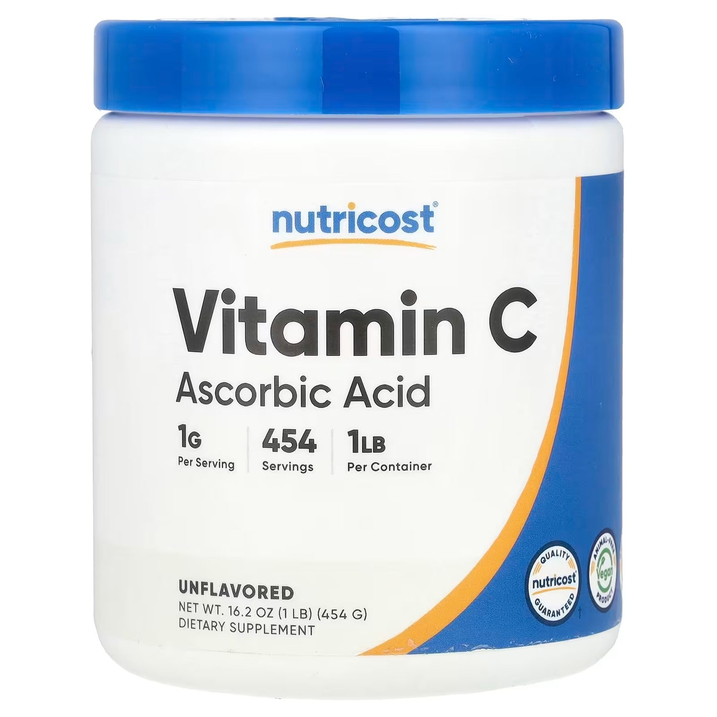 Nutricost Pure Ascorbic Acid Powder 1 lb (454g) – Unflavored Vitamin C Powder Supplement