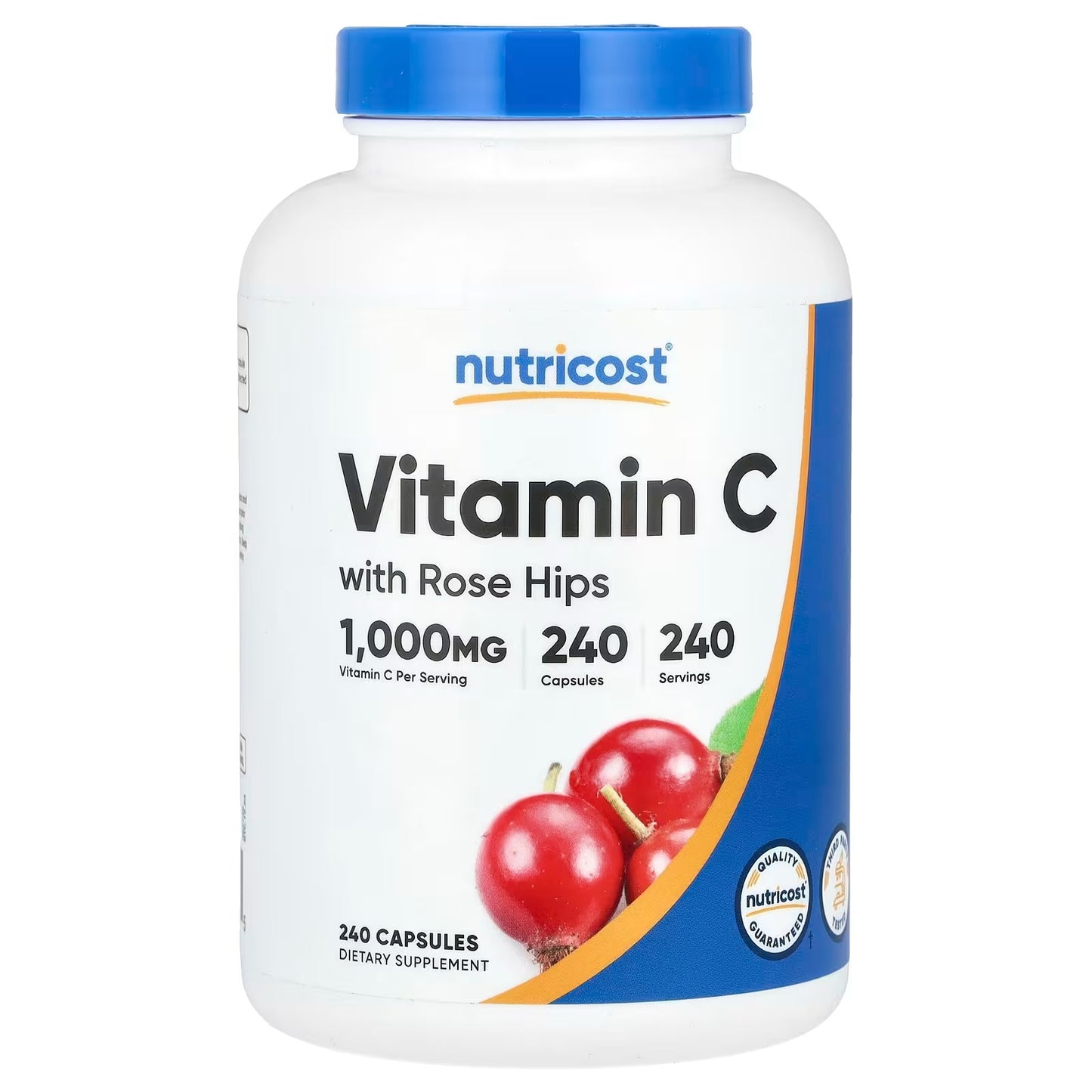 Nutricost Vitamin C 1025mg with Rose Hips – 240 Capsules, Gluten-Free Vitamin C Supplement