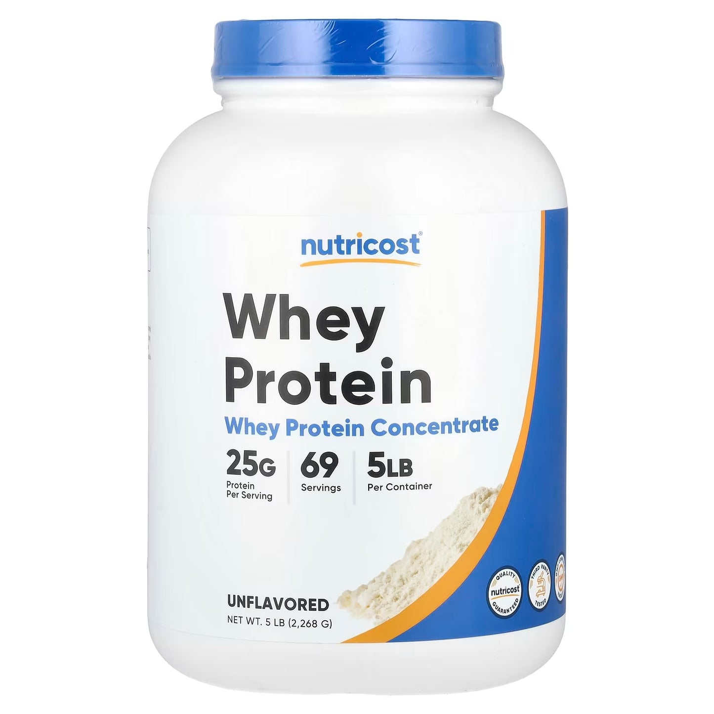 Nutricost Whey Protein Concentrate 5 lbs – Unflavored Protein Powder, Pure & High-Quality Protein