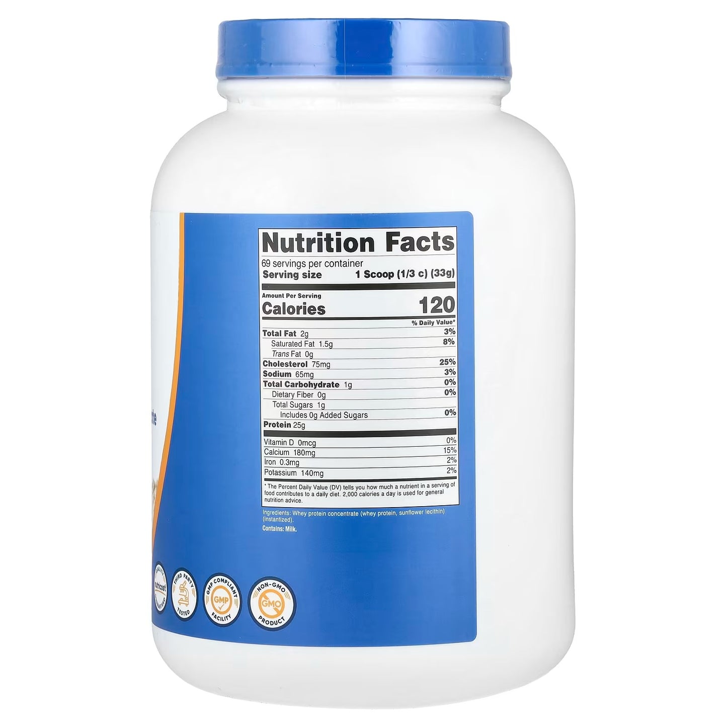 Nutricost Whey Protein Concentrate 5 lbs – Unflavored Protein Powder, Pure & High-Quality Protein