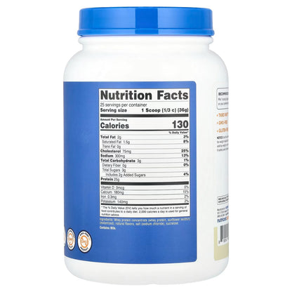 Nutricost Whey Protein Concentrate 2 lbs (907g) – Vanilla Flavor, Protein Powder Supplement