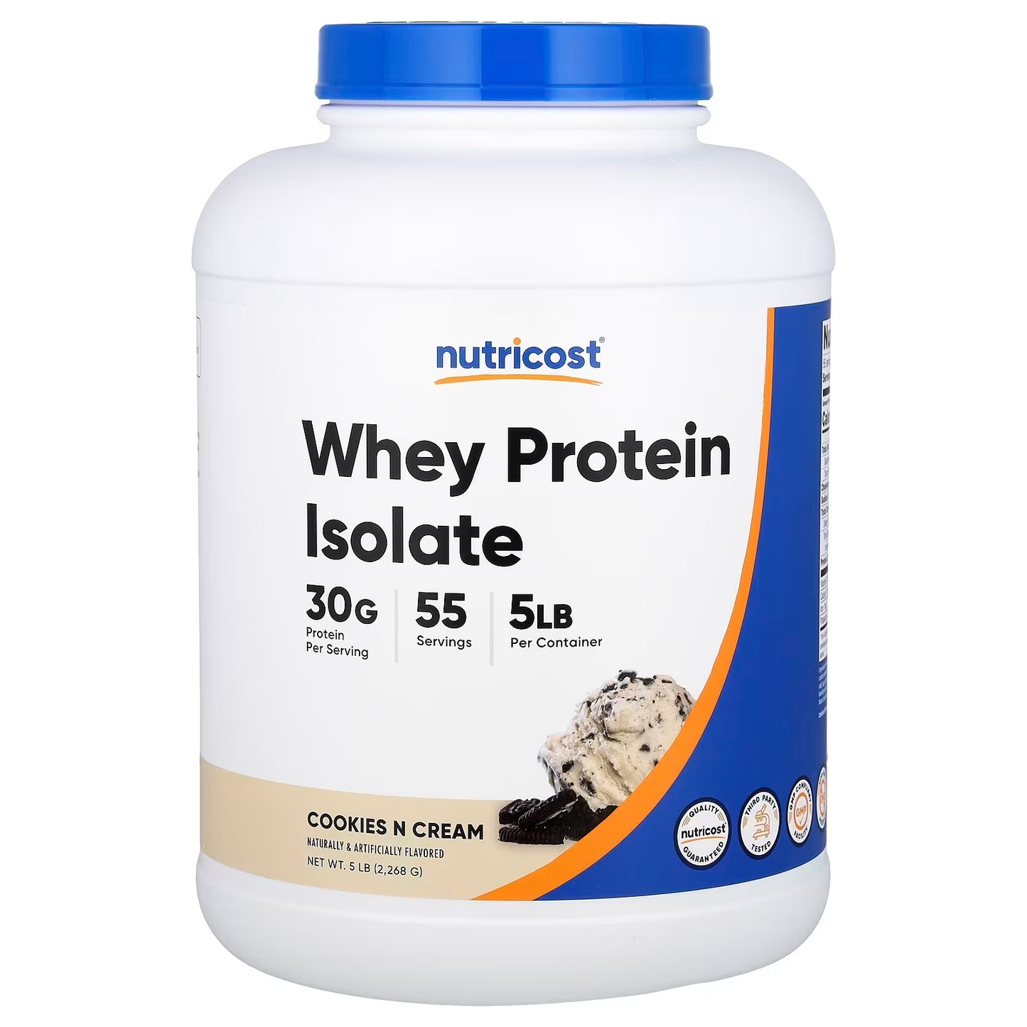 Nutricost Whey Protein Isolate 5 lb (2,268g) – Cookies N Cream Flavor, Premium Protein Powder