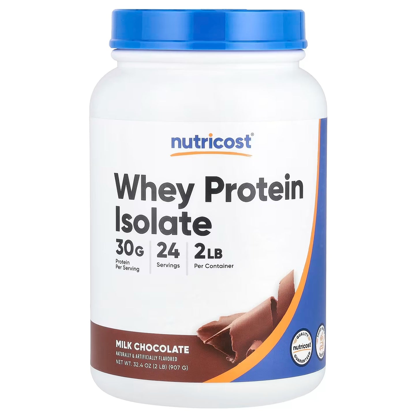 Nutricost Whey Protein Isolate 2 lbs (907g) – Milk Chocolate Flavor, Premium Protein Supplement