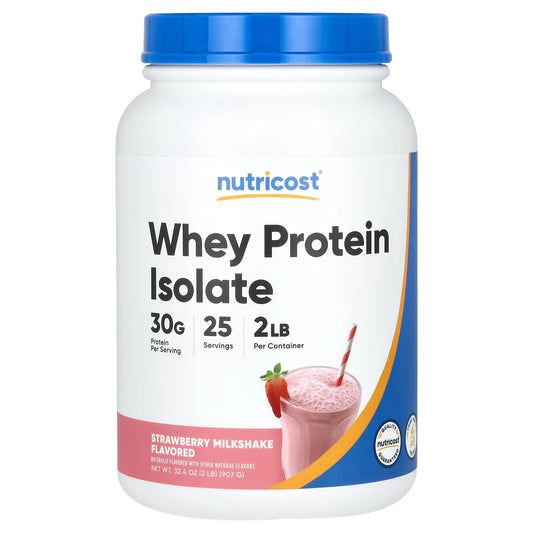 Nutricost Whey Protein Isolate 2 lbs (907g) – Strawberry Acai Flavor, Premium Protein Powder