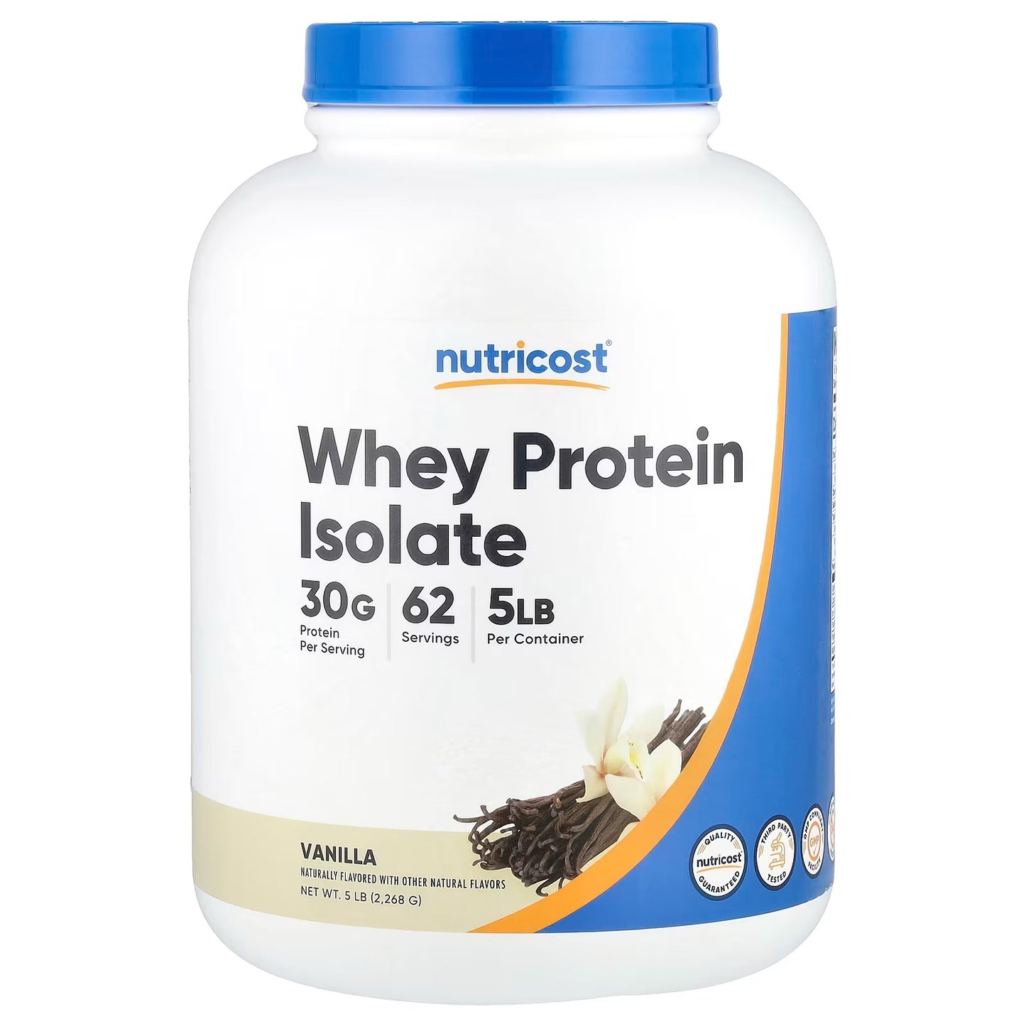 Nutricost Whey Protein Concentrate 5 lbs (2.27kg) – Vanilla Flavor, Protein Powder Supplement