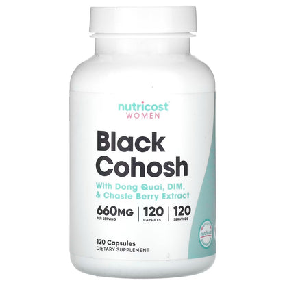 Nutricost Black Cohosh for Women 660mg – 120 Capsules, Gluten-Free Herbal Supplement