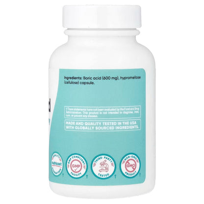 Nutricost Boric Acid 600mg – 30 Capsules, GMO-Free Vaginal Suppository for Women
