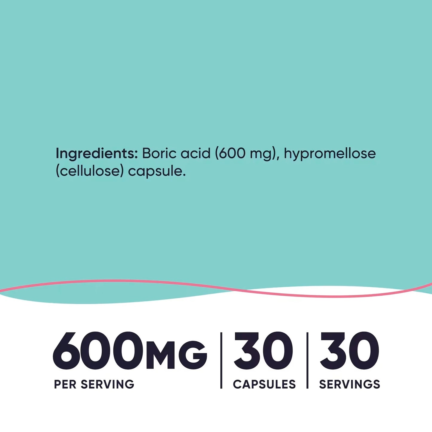 Nutricost Boric Acid 600mg – 30 Capsules, GMO-Free Vaginal Suppository for Women