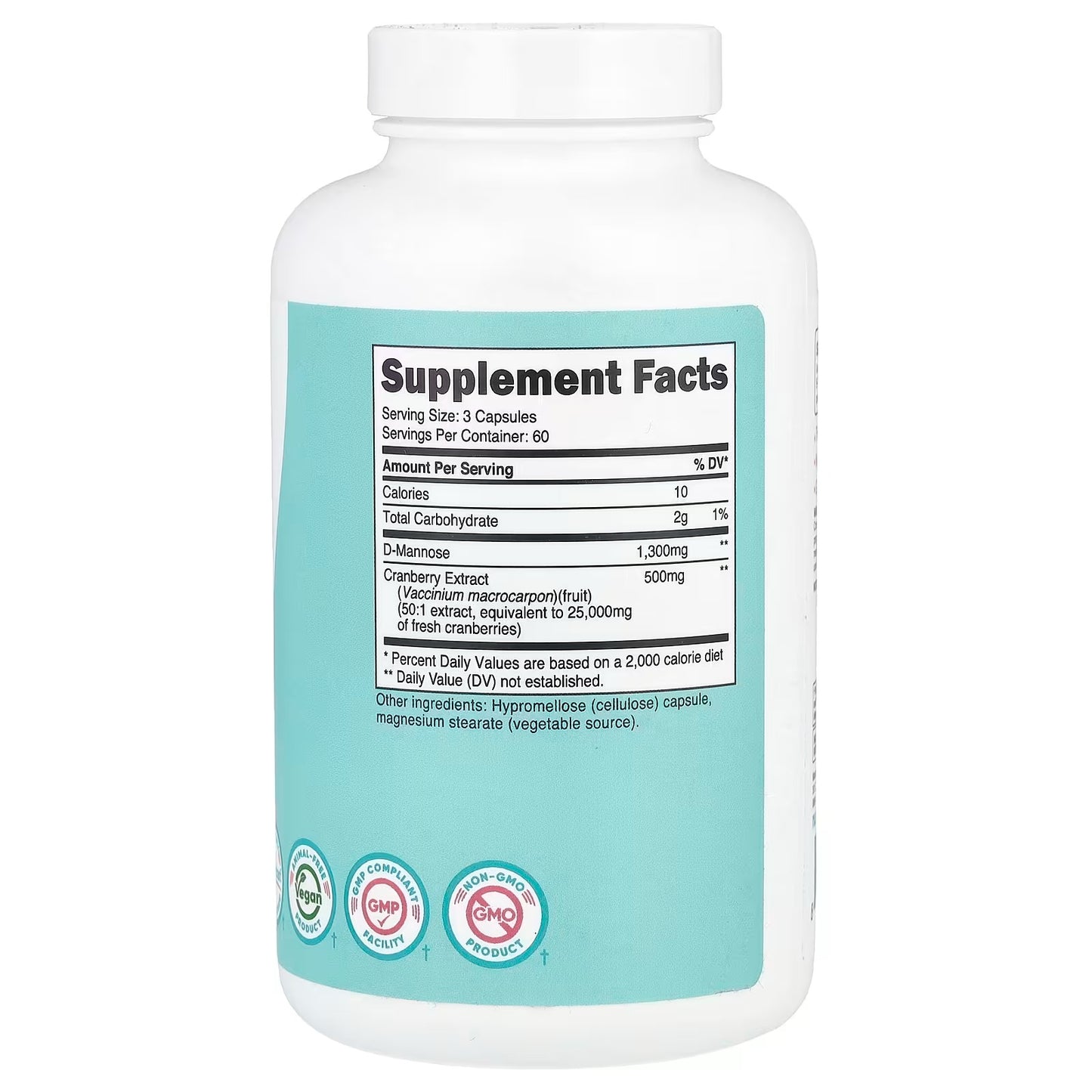 Nutricost D-Mannose with Cranberry Extract – 180 Capsules, 60 Servings, Women’s Wellness Supplement
