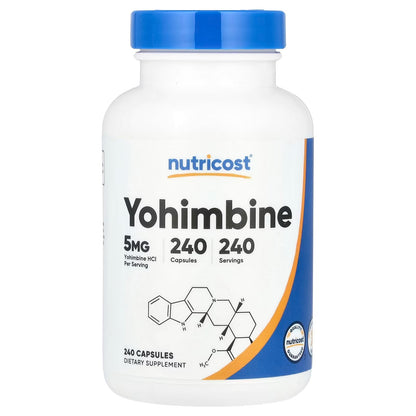 Nutricost Yohimbine HCl 5mg – 240 Capsules, Extra Strength, Gluten-Free & GMO-Free