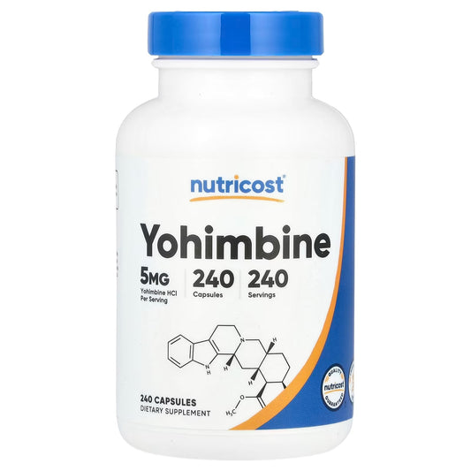 Nutricost Yohimbine HCl 5mg – 240 Capsules, Extra Strength, Gluten-Free & GMO-Free