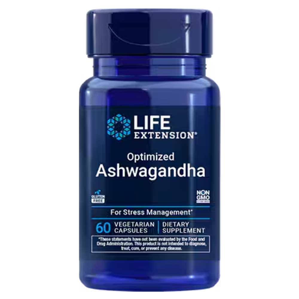 Life Extension Optimised Ashwagandha For Stress Management 125 Mg per cap 60 Vegetarian Capsules