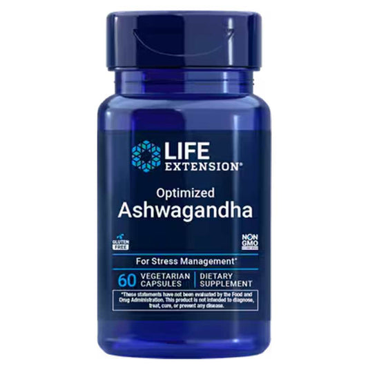Life Extension Optimised Ashwagandha For Stress Management 125 Mg per cap 60 Vegetarian Capsules