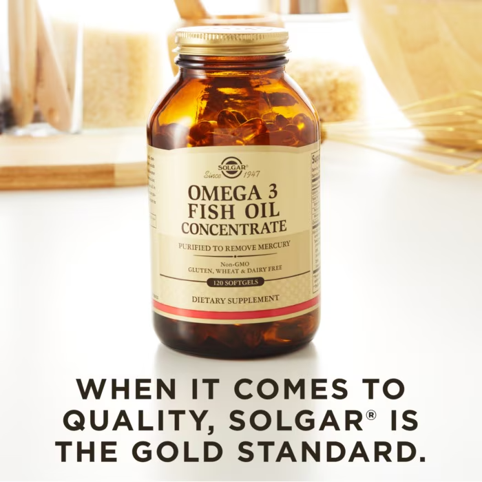 Solgar Omega 3 Fish Oil Concentrate Cardiovascular health Brain and eye health  Joint comfort Softgels