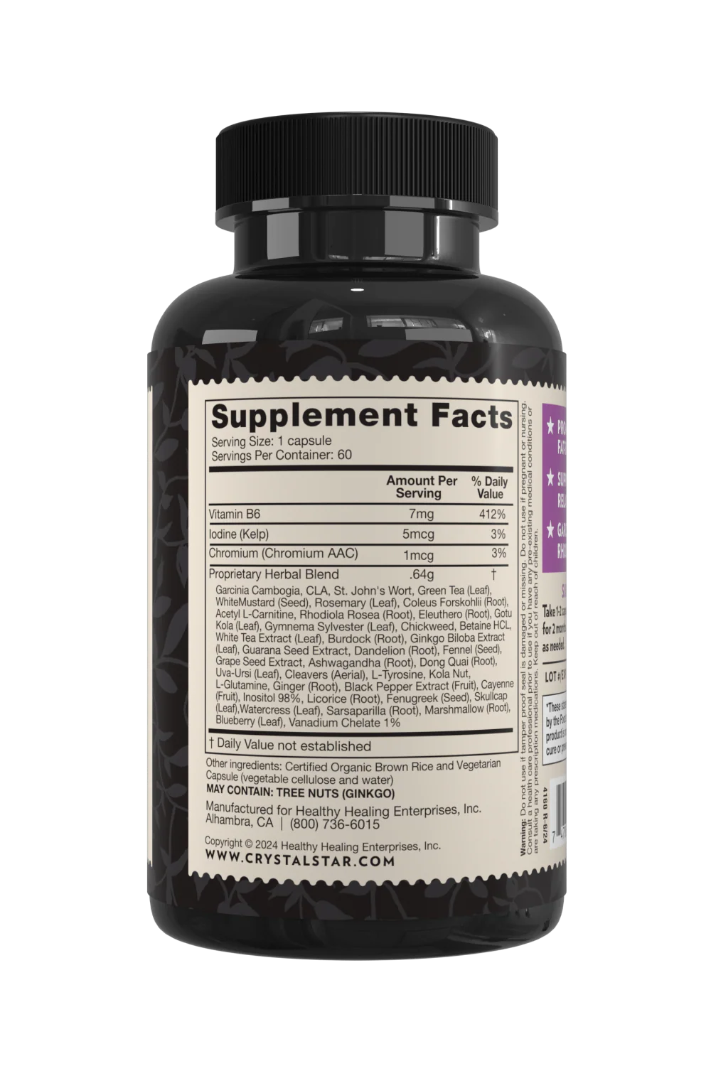 Crystal Star Tummy Control Help Counteract Menopausal Weight Gain 60 Vegetarian Capsules