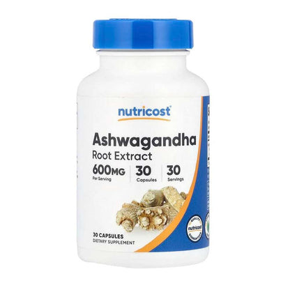 Nutricost Ashwagandha Root Extract 600 mg Stress and mood support Relaxation support Adaptogen support Capsules