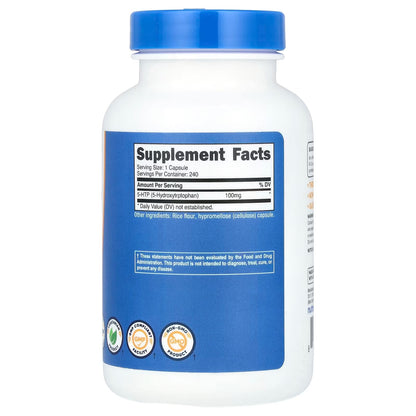Nutricost 5-HTP 100mg (5-Hydroxytryptophan) – 240 Vegetarian Capsules, Non-GMO & Gluten-Free