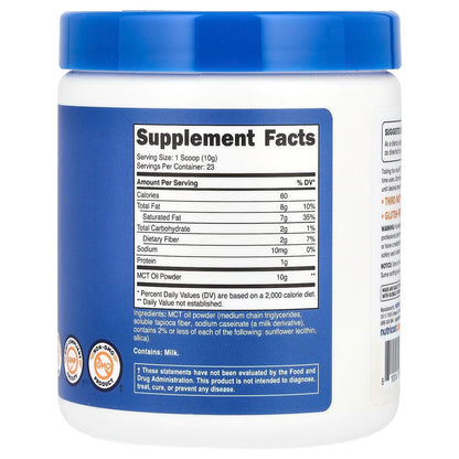 Nutricost C8 MCT Oil Powder 8oz – 95% C8 MCT, 23 Servings, MCT Supplemen