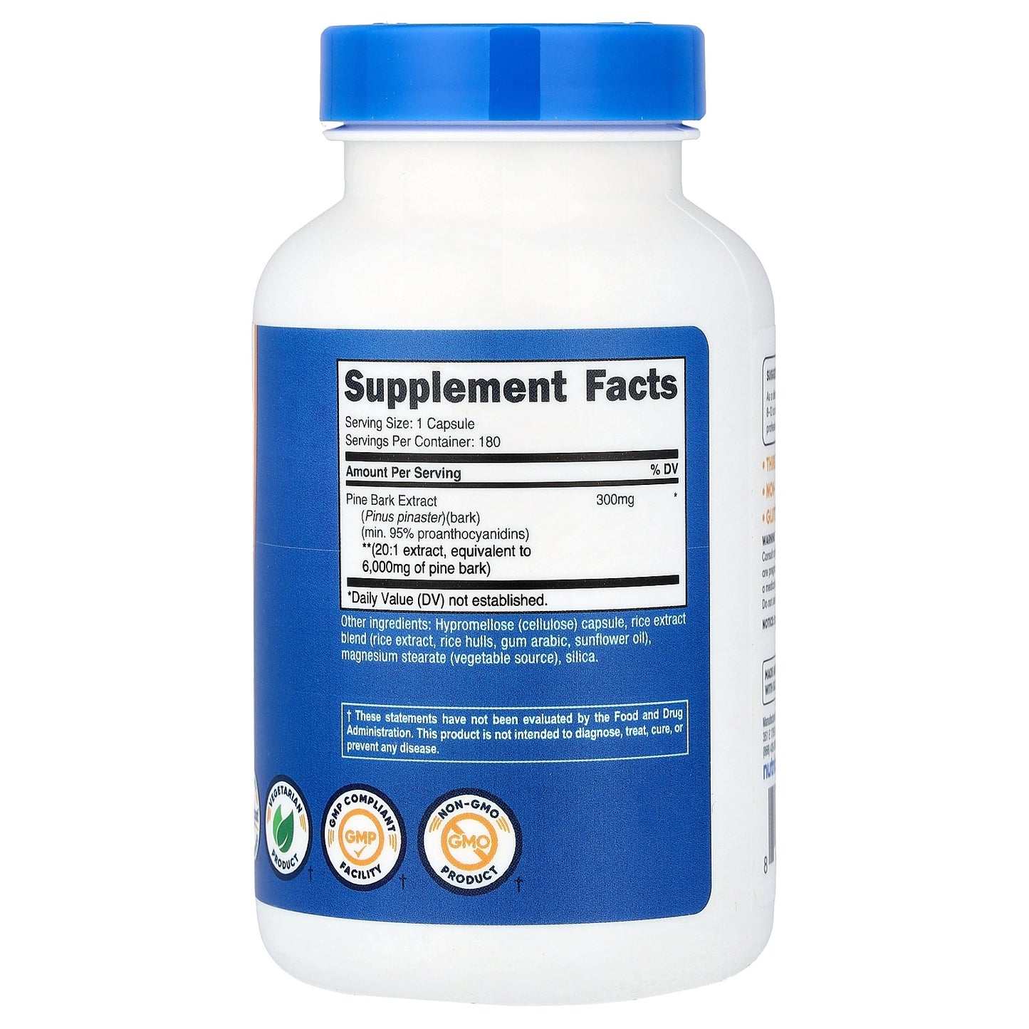 Nutricost Pine Bark Extract – 180 Capsules 180 Servings Herbal Antioxidant Supplement
