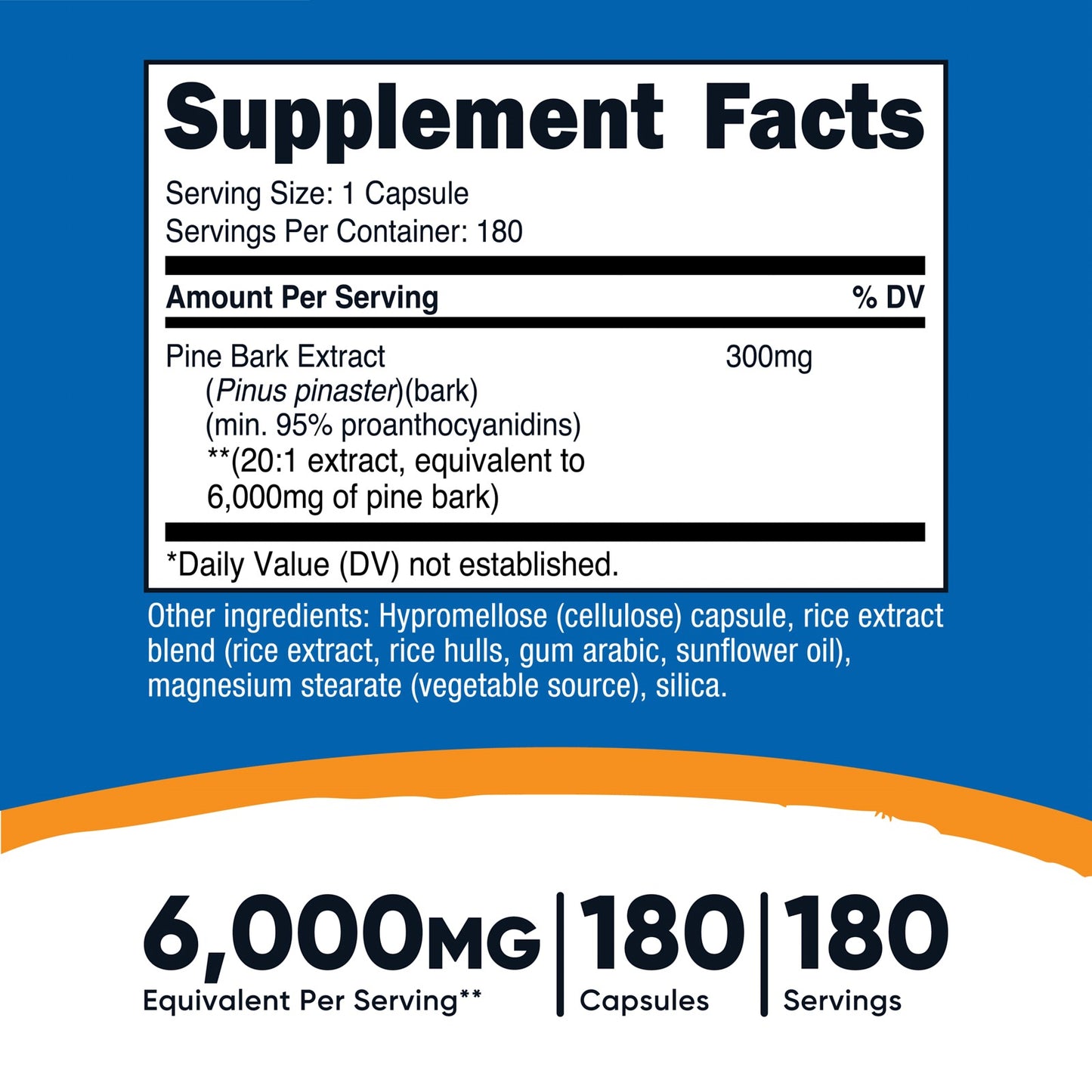 Nutricost Pine Bark Extract – 180 Capsules 180 Servings Herbal Antioxidant Supplement