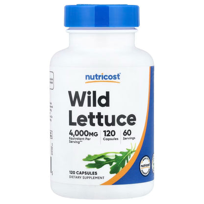 Nutricost Wild Lettuce Extract – 120 Capsules, 60 Servings, Gluten-Free Herbal Supplement