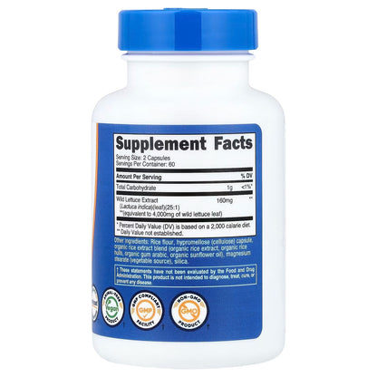 Nutricost Wild Lettuce Extract – 120 Capsules, 60 Servings, Gluten-Free Herbal Supplement