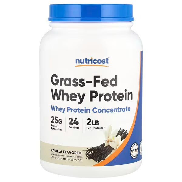Nutricost Grass-Fed Whey Protein Isolate 2 lbs (907g) – Unflavored Premium Protein Powder