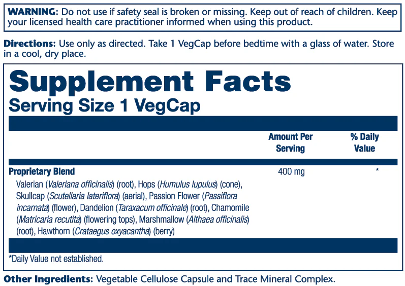 Solaray Sleep Blend Sp-17  Herbal Support 100 Veg Caps