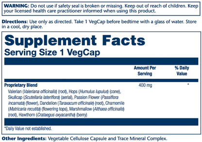 Solaray Sleep Blend Sp-17  Herbal Support 100 Veg Caps