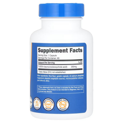 Nutricost TUDCA 250mg – 60 Capsules | Tauroursodeoxycholic Acid, Gluten-Free & GMO-Free